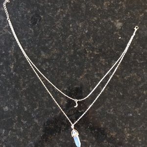 Double gold chain necklace